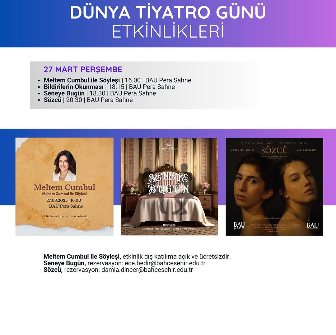 Dünya Tiyatro Günü Etkinlikleri